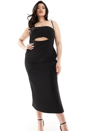 ASOS ASOS DESIGN Curve scuba binding detail midi dress in