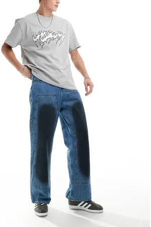 Basic Pleasure Mode Oil slick wide leg jeans in