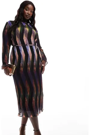 Never Fully Dressed Zig zag plisse maxi dress in