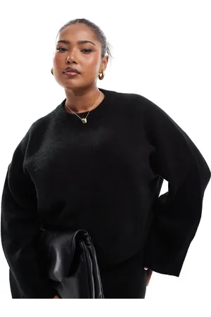 ASOS ASOS DESIGN Curve crew neck boxy jumper with wide cuff in