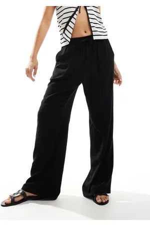 Miss Selfridge Linen blend pull on wide leg trouser in