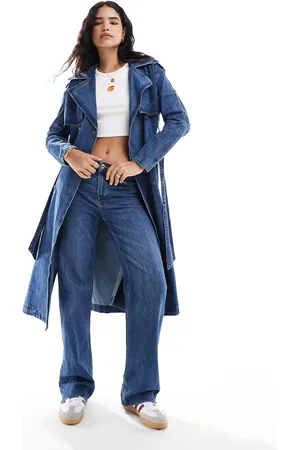Pimkie Denim belted mac in dark wash