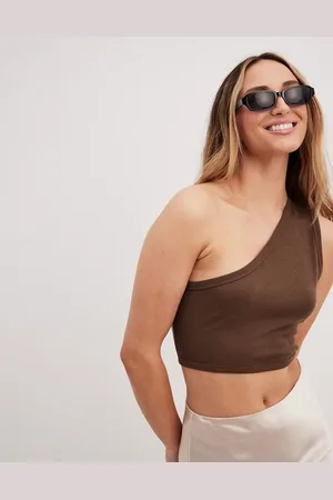 NA-KD One shoulder top with open back in