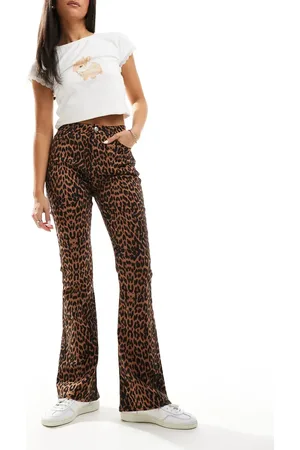 Miss Selfridge Leopard flare jean