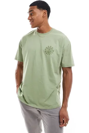 New Look Seek positive oversized t-shirt in dark khaki