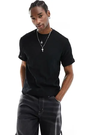 Pull&Bear Textured knitted t-shirt in