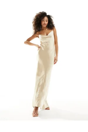 Pretty Lavish Bridesmaid Keisha satin cowl neck maxi dress in matte