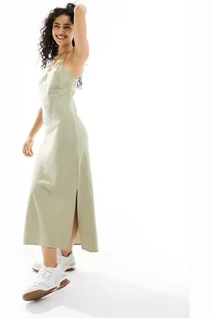 Cotton On Cotton On linen look midi shift dress in sage