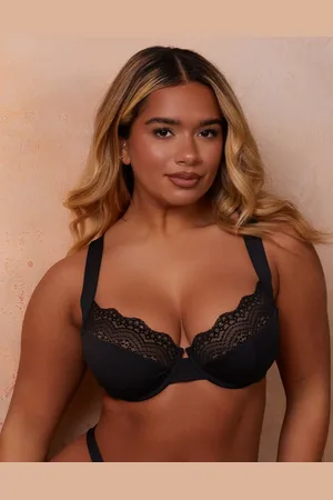 Wolf & Whistle X Natalie Gessey Fuller Bust underwire bikini top in with lace detail