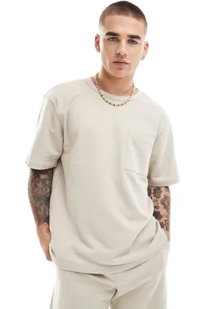 Only & Sons Relaxed fit textured t-shirt co-ord in beige