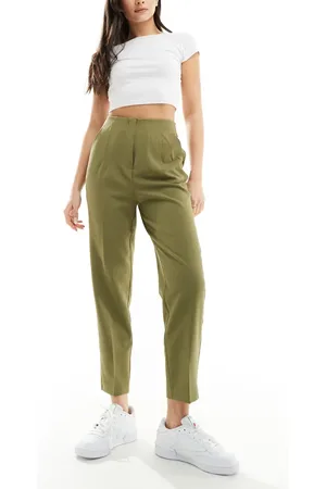 Miss Selfridge High waist cigarette trouser in khaki