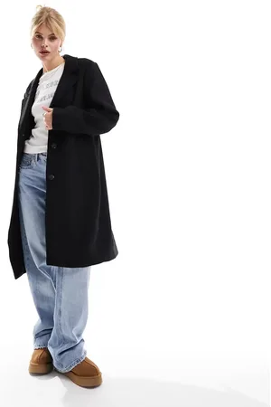 Abercrombie & Fitch Dad fit wool blend coat in