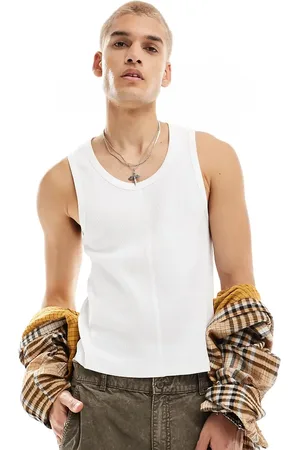 Reclaimed Ribbed vest with seaming detail in