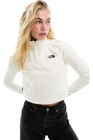 The North Face Glacier 1/4 zip logo fleece in off