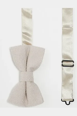 ASOS Textured bow tie in stone
