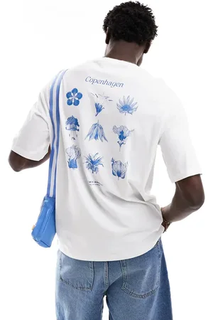 SELECTED Oversized t-shirt with botanical gallery print in