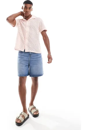 Bershka Textured button through shirt in