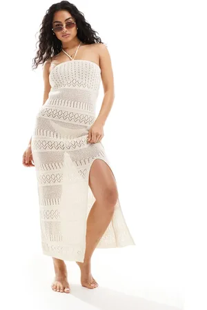 New Look Bandeau crochet maxi dress in