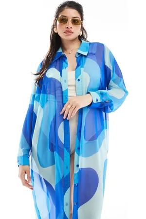 Yours Abstract midi beach cover up in