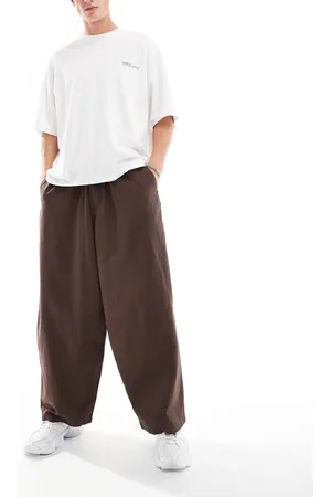 ASOS Oversized balloon trouser with elasticated waist in chocolate