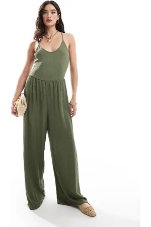 ONLY Wide leg jumpsuit in khaki