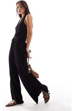 VERO MODA Textured jersey split leg trouser co-ord in
