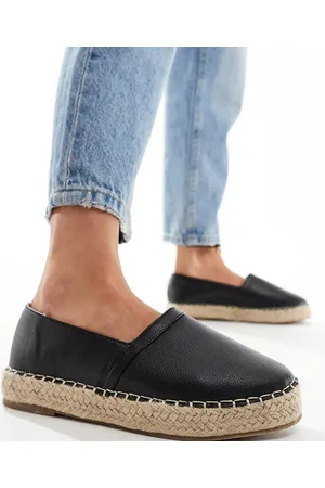 Truffle Collection Wide fit stud detail espadrille in