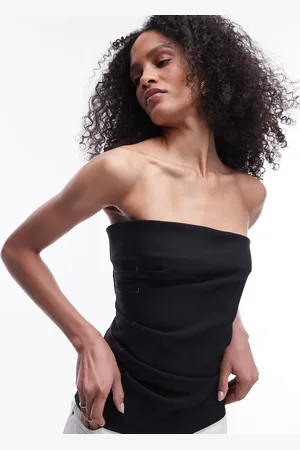 Topshop Waisted bandeau with topstitching in
