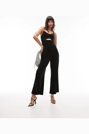 Topshop Velvet lace jumpsuit in