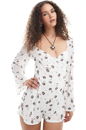 Reclaimed Western playsuit in ditsy print