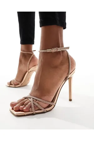 Steve Madden Slayed embellished strap heeled sandals in rose