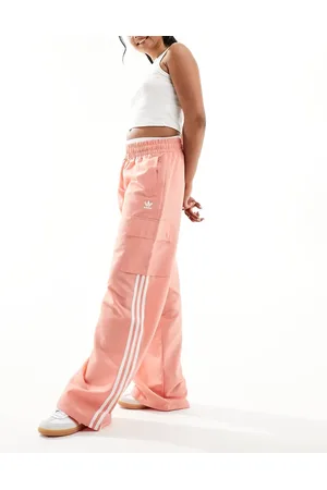 adidas 3 stripe cargo pants in clay