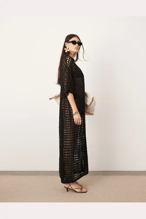 ASOS Knitted button through maxi dress in