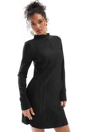 VERO MODA High neck plisse mini dress in