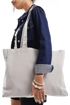 My Accessories Large canvas tote bag in off