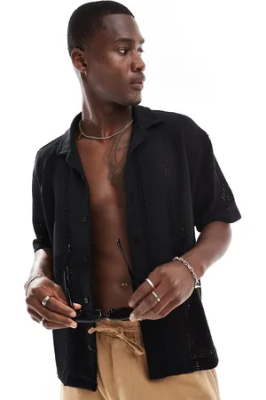 Bershka Crochet knitted shirt in