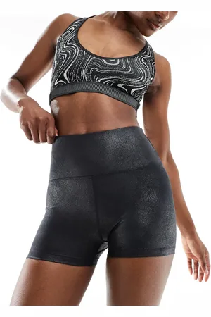 ASOS High waist booty shorts in cracked leather effect in