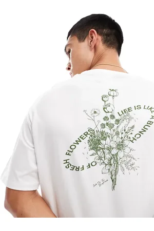 SELECTED Oversized t-shirt with flower back print in