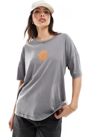 Noisy May Oversized t-shirt with good vibes print in washed