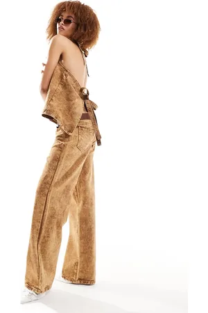 Lioness Wide leg jeans co-ord in acid wash