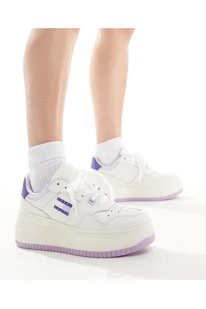 Tommy Hilfiger Retro basket flatform trainers in lilac