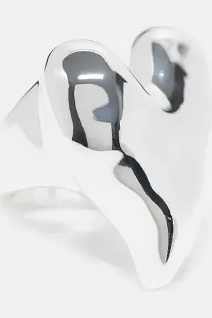 Monki Signet heart ring in