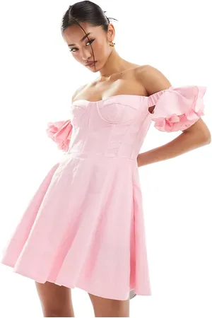 Bardot Corsage detail mini dress in baby