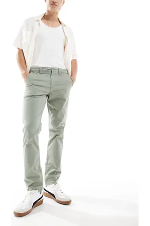 River Island Laundered chino in khaki