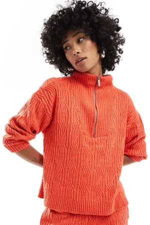 Native Youth Zip up funnel neck chunky jumper co-ord in