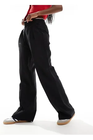 MANGO Linen mix waistband trouser in