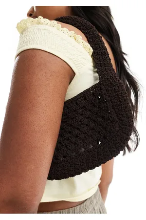 MANGO Mini shoulder crochet bag in dark