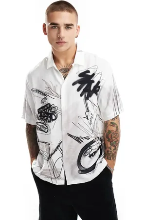 Bershka Scrible printed shirt in