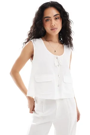 ONLY Linen oversized waistcoat in