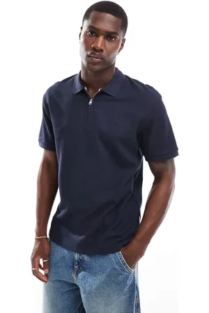 JACK & JONES Premium textured zip through polo in